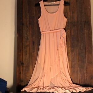 Mine Peach Ruffle Dress